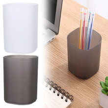 2pcs Frosted Pen Holder for Desk – Multi-Functional Stationery Organizer, Thick Base, Smooth Edges, Black + White