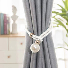 Curtain Tiebacks, Adjustable Drapery Holdbacks, Modern Window Ties for Thin or Thick Drapes, for Home and Workspace Draperies, White, 1 Pc