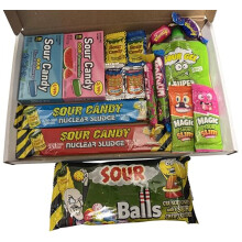 Super Sour Sweet Gift Box Hamper American Candy. Extreme Sour selection