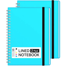 Spiral Journal Notebook - 2 Pack Small Size, Lined Journals for Writing, Journaling, Note Pad, Diary, Work & School, Men & Women (Blue, 5x7)