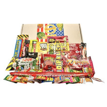Super Sour Sweet Gift Box Hamper 34 Treats Ultimate American and World Candy. Gift for Adults or Children as Birthday Christmas Easter Gift for him or