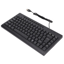 Slijtvaste toetsen, ultradun compact toetsenbord, eenvoudige plug-and-play installatie, platte chiclet-toetsen, 95 toetsen, zwart, bedraad, USB,