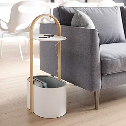 Umbra Umbra Bellwood Side Table with Storage and Cable Management, White 1