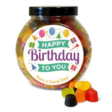 Happy Birthday Midget Gems Favourite Sweet Choices Gift with Fun Design (Cookie Jar, 600g)