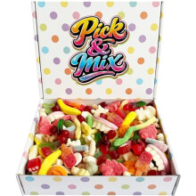 Pick & Mix Sweets Gift Box 800g â“ Retro & Modern Mixed Gummy and Fizzy Sweet Selection in a Present Box â“ Birthday Present for Men Women Kids,
