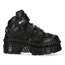 New Rock WALL285-S3 Unisex Black Leather Platform Gothic Boots 44