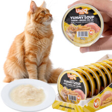 Vådfoder til katte Kylling- og ginsengbouillon Yummy Soup UniQ Pets 8x30g