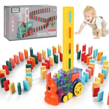 Music Domino Train Toy Set, 100 Pcs, Auto-Laying, Building & Stacking Game – Compatible with STEM Learning, Ages 3+