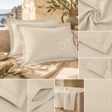 (Pack of 8, Cream) Pillow Protectors 50x75cm - 100% Microfiber Pillowcovers- Washable & Anti Allergic Designed for All Pillows