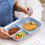 Lightweight Divided Dinner Plates 10*7 In Plastic Square Buffet Plates Stackable Three-Cell Grid Blue Plates 1