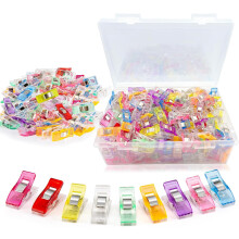 200 Pcs Quilting & Sewing Fabric Clips with Storage Box – Assorted Colors, Multipurpose Crafting Clips (Compatible with Standard Craft Tools)