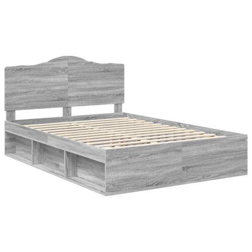 VidaXL vidaXL Bed Frame Grey Sonoma 150 x 200 cm Solid Pine Wood 1