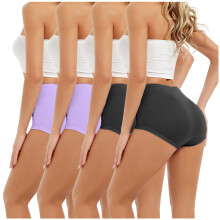 4 Pack Women High Waist Tummy Control Panties Underwear Shapewear Brief Panties