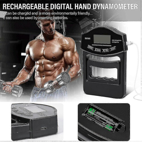 Grip Strength Tester, 396lbs/180kg Digital Hand Dynamometer Grip Strength Meter Usb Lcd Screen Hand Grip Dynamometer 2