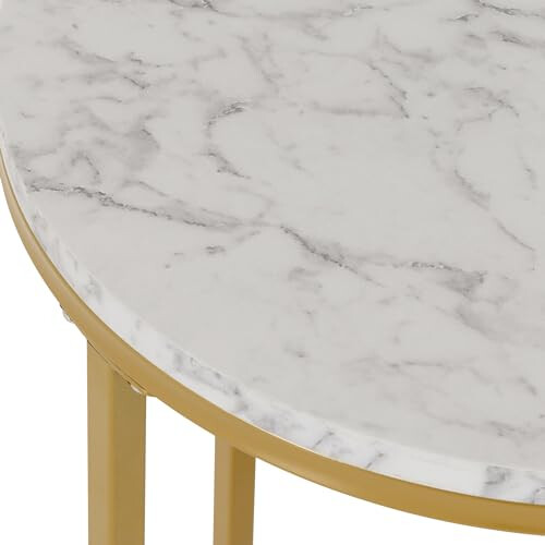 Seconique Seconique Dallas Side Table in Marble/Gold Effect 2