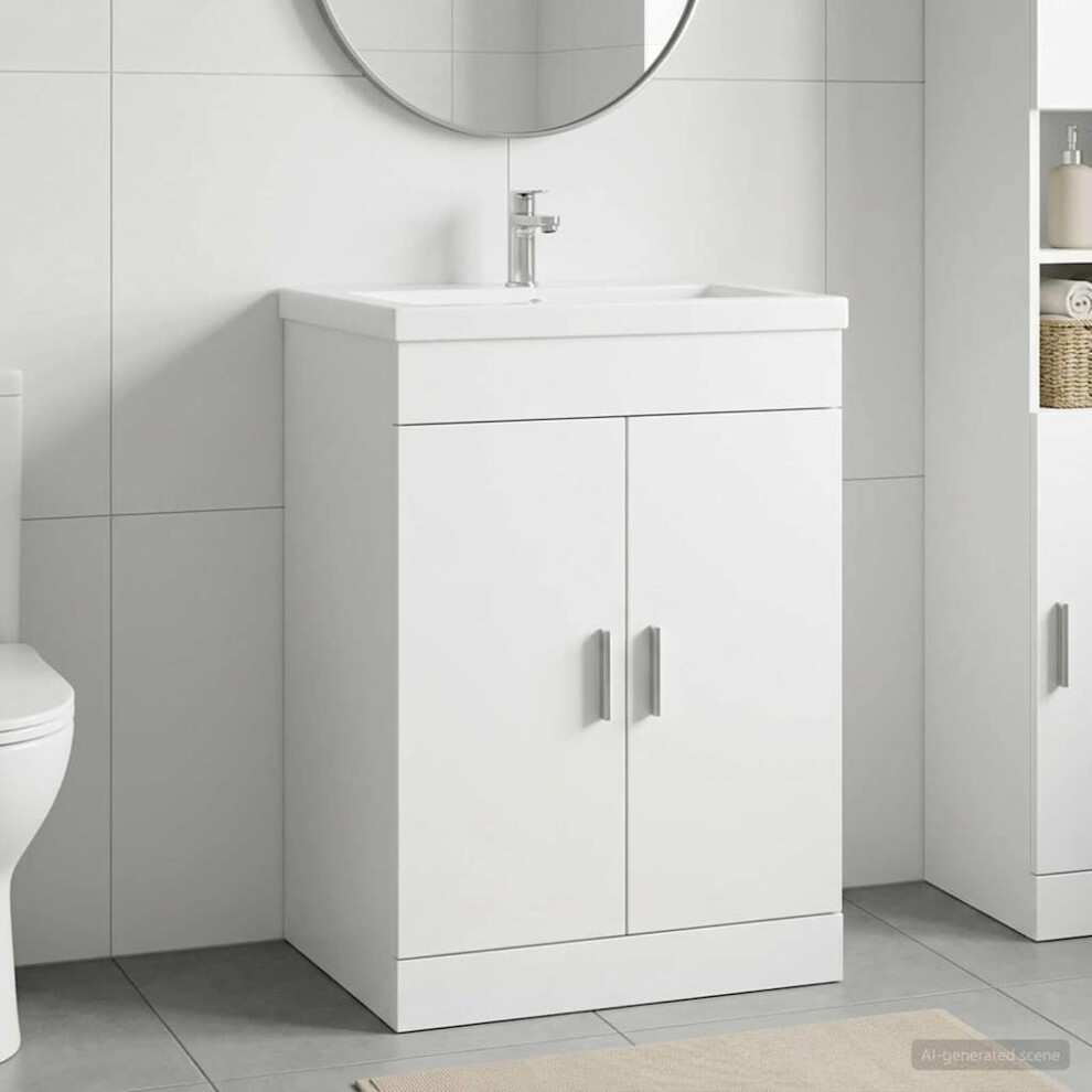 Vidaxl Bathroom Under Sink Cabinet White 56 X 37.5 X 81 Cm