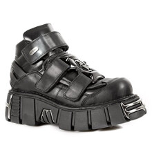 New Rock Metallic Black Shoes M.285-S1