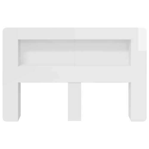 VidaXL vidaXL Headboard Cabinet with Storage High Gloss White Engineered Wood 2