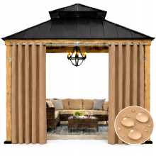 Vedenpitävä puutarhamarkiisi 155x230 cm rengasraudoilla paviljonkiin, beige, 1 kpl.