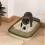 Semi-Enclosed Cat Litter Box with High Sides Removable Pan 4