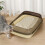 Semi-Enclosed Cat Litter Box with High Sides Removable Pan 5