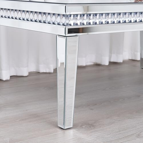 Comfy Living Comfy Living Mirrored Coffee Table with Crystal Detail 2