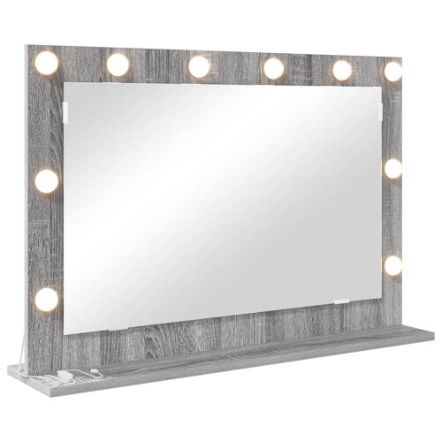 VidaXL vidaXL Vanity Mirror Rectangular Grey Sonoma 80 x 55 x 18 cm 1