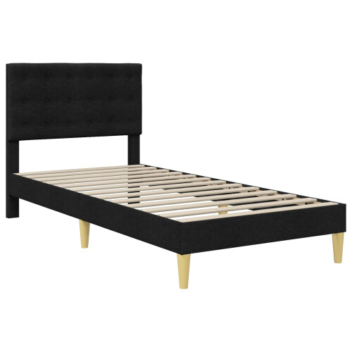 VidaXL vidaXL Bed Frame with Headboard Black 90 x 190 cm Fabric 2
