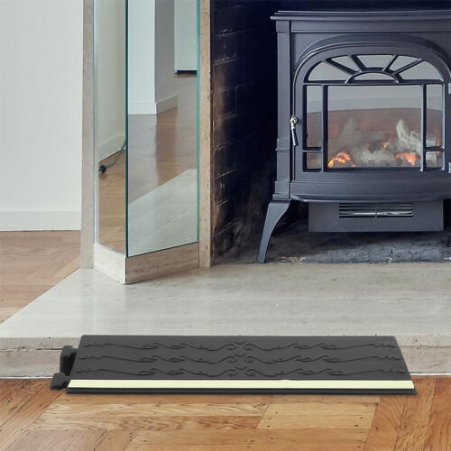 Black Rubber Exterior Door Threshold Ramp for Wheelchair Access, Rectangular Design, 1 Piece 2