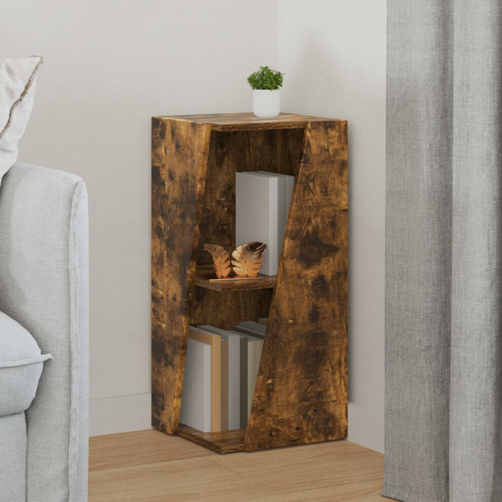 Vidaxl Side Shelf Smoked Oak 33 X 32 X 70.5 Cm Engineered Wood