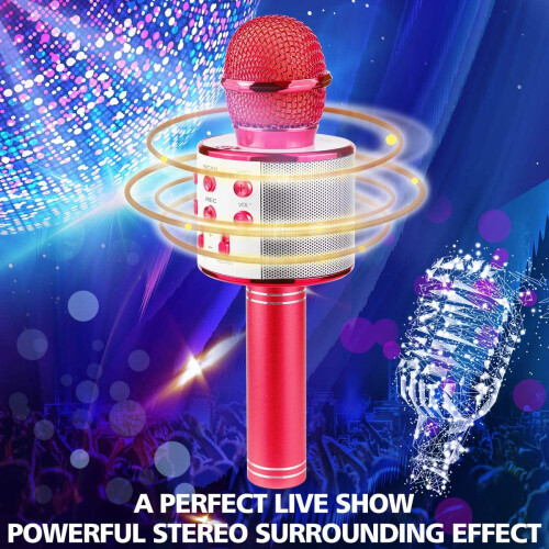 Bluetooth Karaoke Microphone for Kids Rose Gold 1