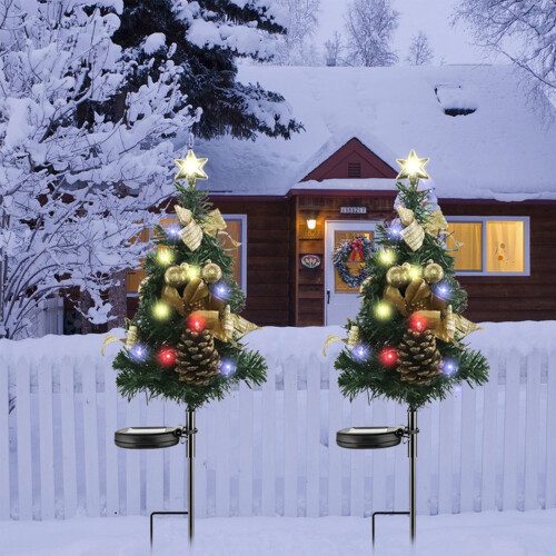 40-LED Solar Christmas Tree Lights Outdoor Waterproof 2 Pack 2