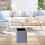 Square Trash Can Gray Plastic Minimalist 10L 3