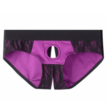 Women Strap On Harness Pants Strapless Lingerie Bottoms Open Crotch Lace Panties Strap on Briefs Harness Pants