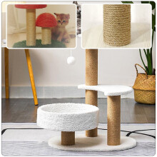 1Set Cat Climbing Post Light Yellow 40.00X7.00X7.00cm for Indoor Play and Home Use Vertical Scratcher