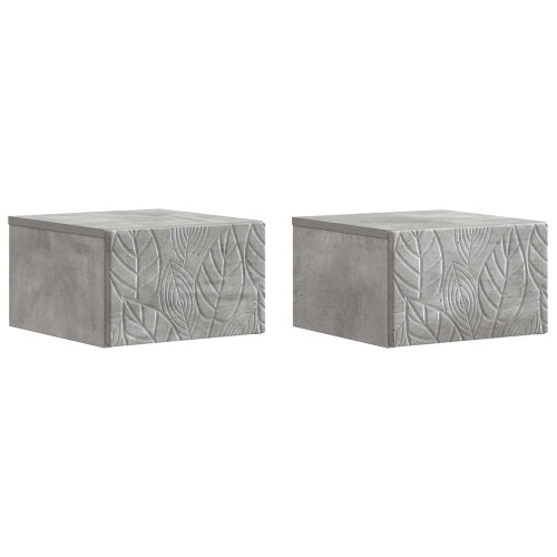 VidaXL vidaXL Wall-Mounted Bedside Cabinet 2 pcs Concrete Grey