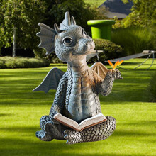 Garden Dragon Garden Display Decorative Accent Sculpture Stone Finish