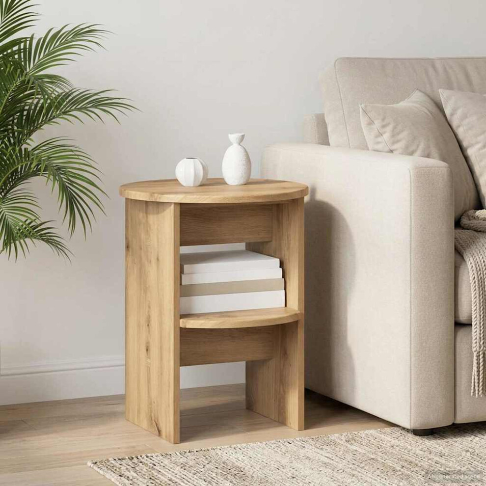 Vidaxl Side Cabinet Artisan Oak Ø40 X 50 Cm Engineered Wood