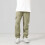 Cargo Pants for Teen Boys Green Solid Wide Leg Elastic 5
