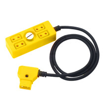 Dtap Power Splitter D-tap Male to 4 Port Female D-Tap Hub Adapter with 1/4Screw Expands Power Output to Four Devices