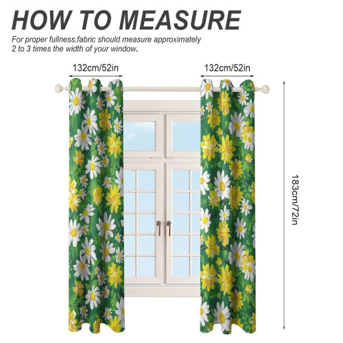 Floral Printed Window Curtains Blackout Thermal Insulated 1