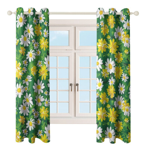 Floral Printed Window Curtains Blackout Thermal Insulated 2