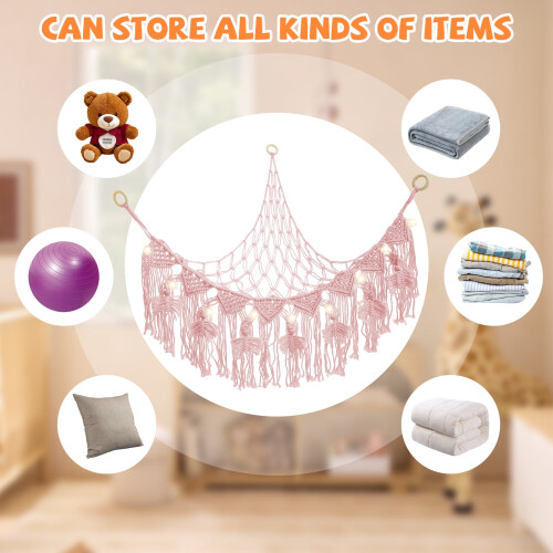 Star Light Stuffed Toy Net Hammock Portable Space-Saving 1