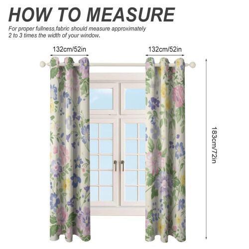 Floral Flower Curtains Eco-Friendly 2-Panel Set 1