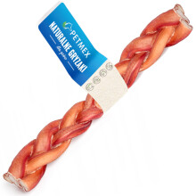 Delikatesse, naturlig tyggegummi til hunde, oksepenisflettet Petmex 30 cm, 1 stk.