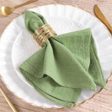 Green Easter Cloth Napkins Linen Cotton 6-Pack