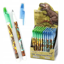 Uspidset blyant med udskiftelige stifter - Dinosaur - Assorterede farver