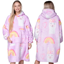 TÆPPESWEATSHIRT Oversize Varm Tyk TÆPPESWEATSHIRT 2i1 XXL LLAMY Furry [KB-W14]