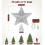 LED Lighted Star Tree Topper Silver 9.8 Inch Glitter Metal 6