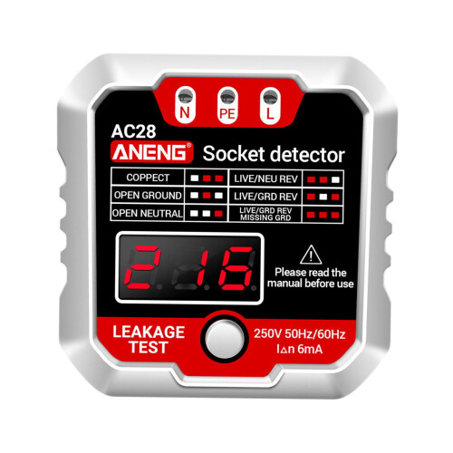 Digital Outlet Tester for Electrical Socket Fault Detection 2